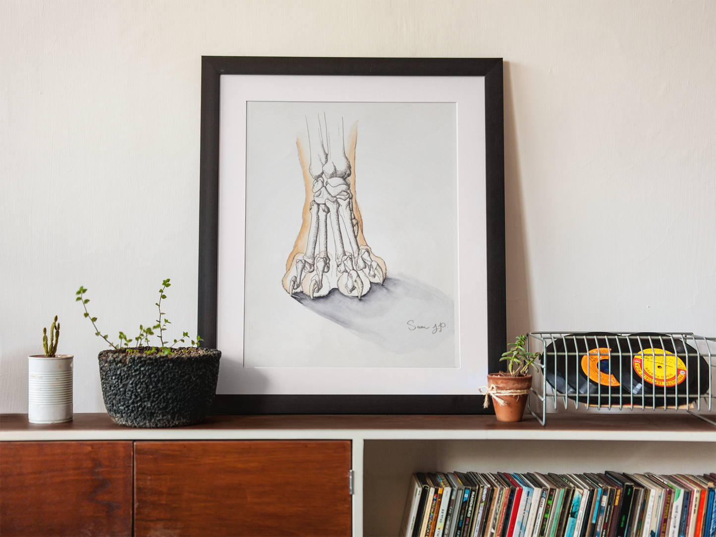 "Feline Paw Study", Print of Original Watercolor