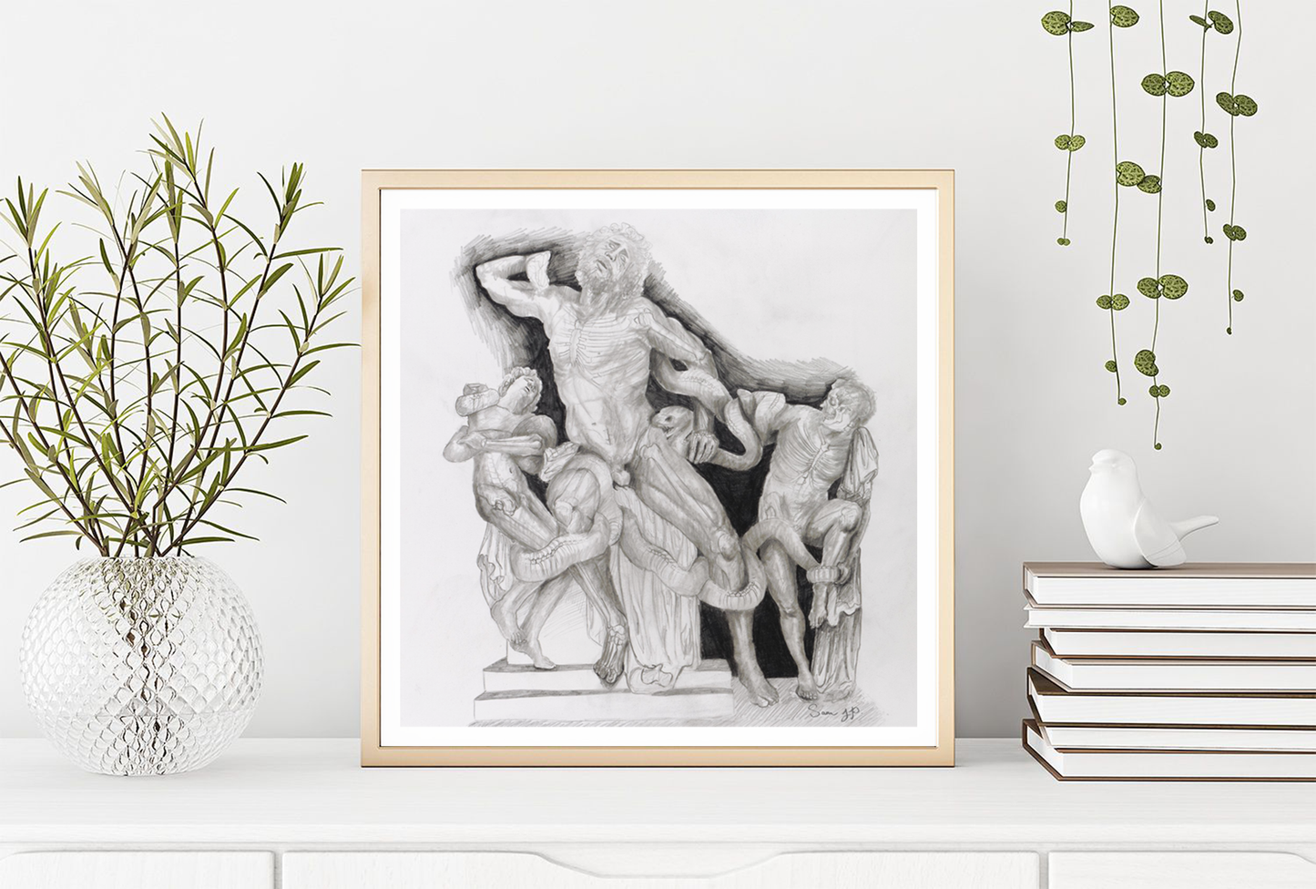 "Laocoön & Sons", Print of Original Graphite Illustration