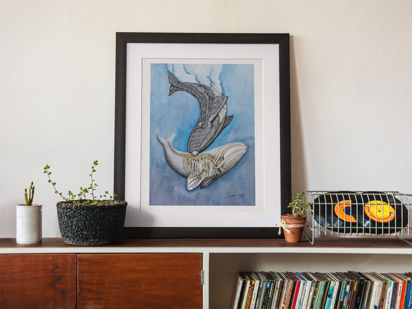 "North Right Whale Study", Print of Original Watercolor