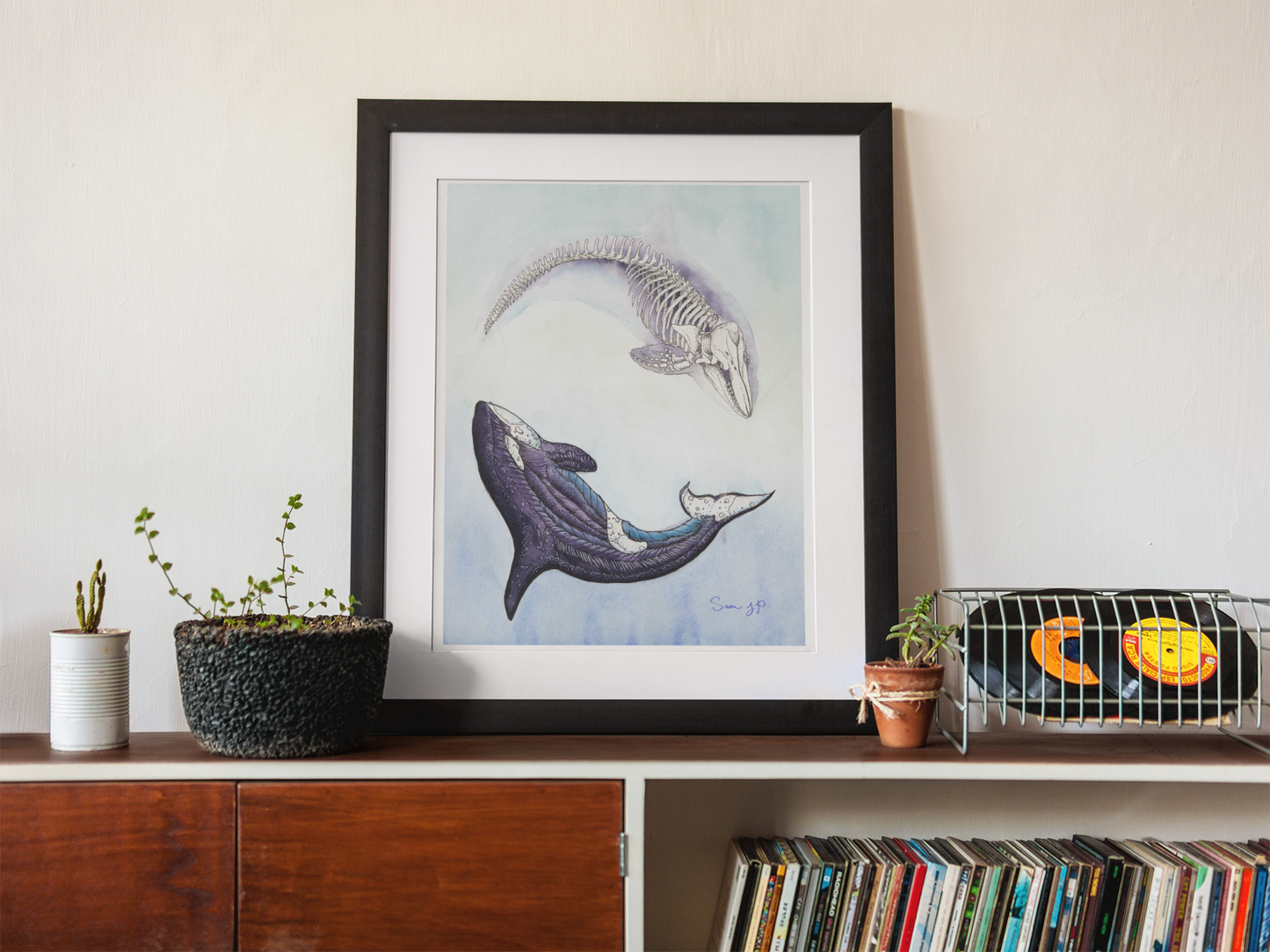 "Orca Study", Print of Original Watercolor