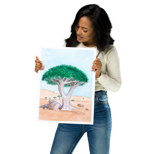 "Dragon Blood Tree", Print of Original Watercolor