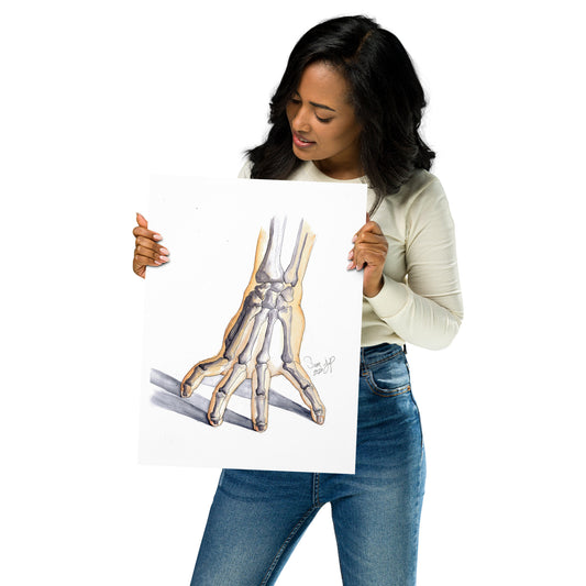 "Hand Study", Print of Original Watercolor