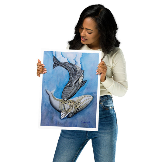 "North Right Whale Study", Print of Original Watercolor