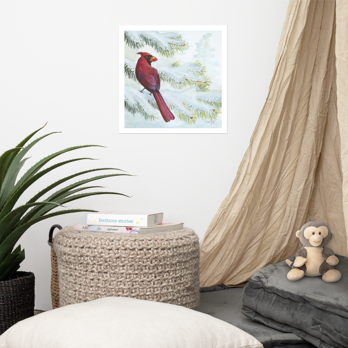 "Vermilion Winter" Print of Original Watercolor