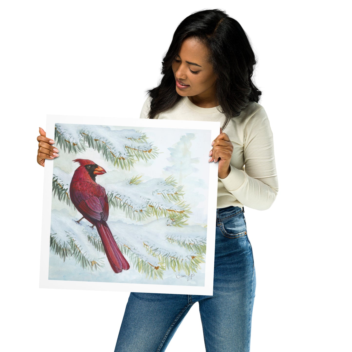 "Vermilion Winter" Print of Original Watercolor