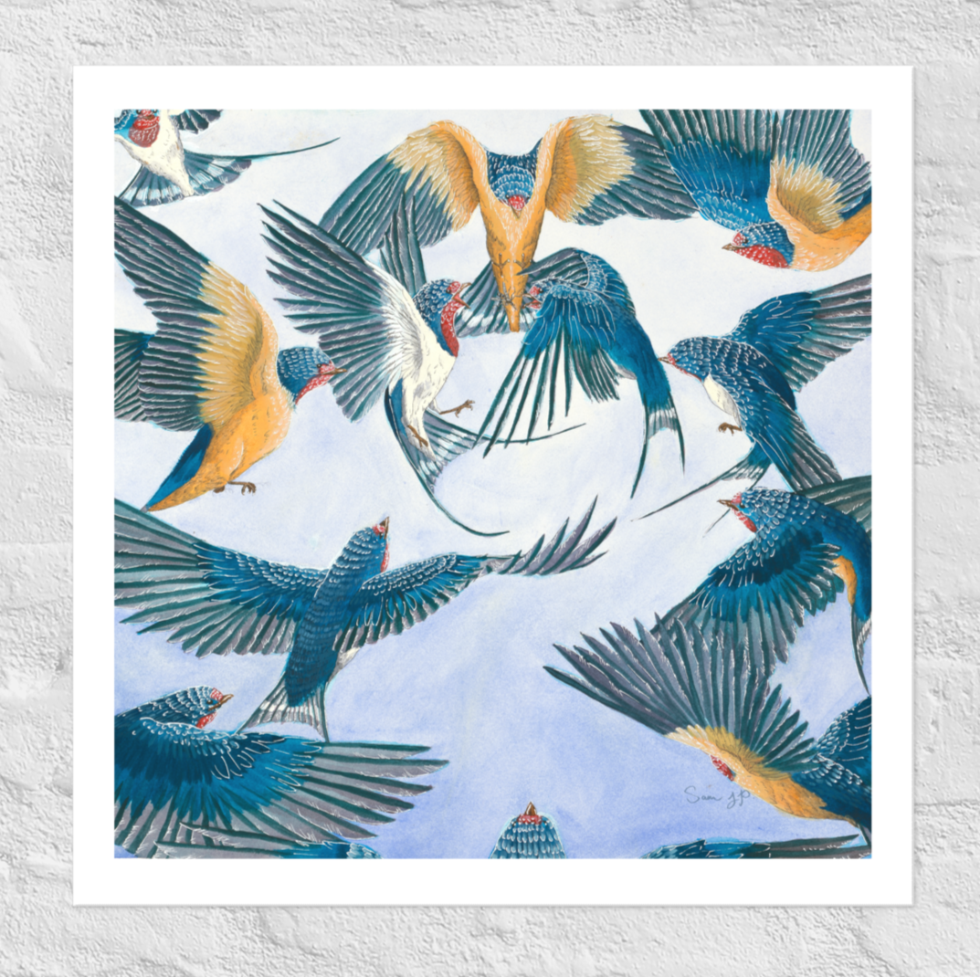"Swarm", Print of Original Watercolor