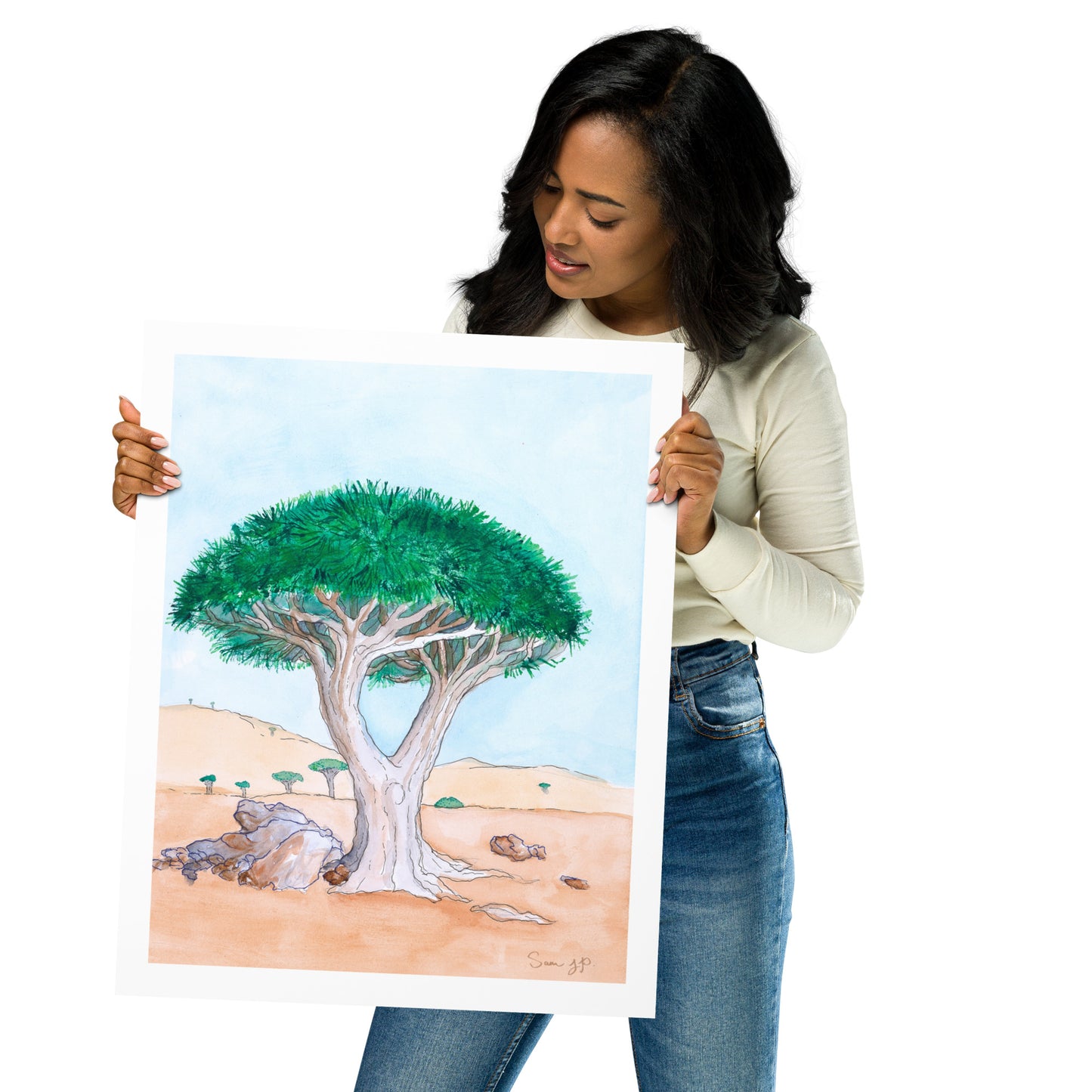 "Dragon Blood Tree", Print of Original Watercolor