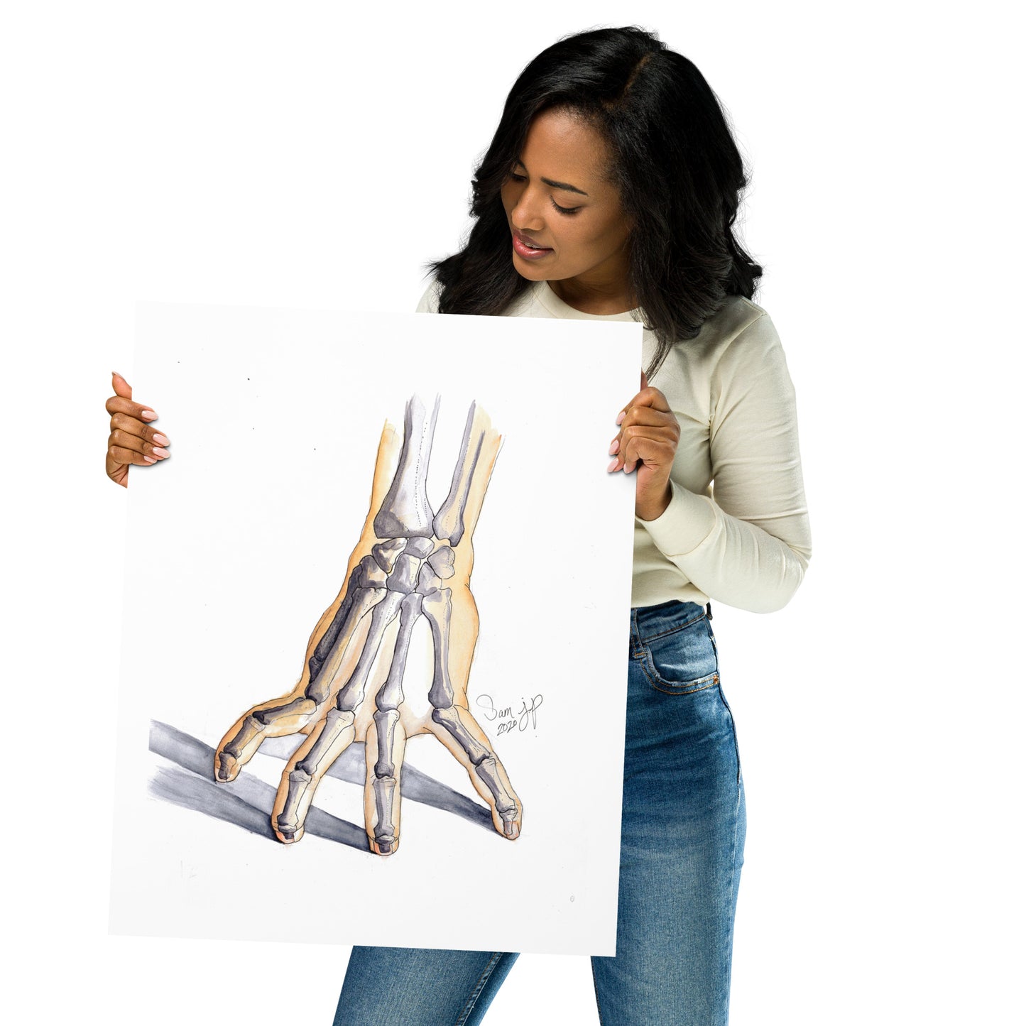 "Hand Study", Print of Original Watercolor