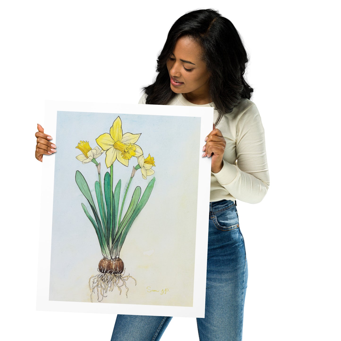 "Daffodil Study", Print of Original Watercolor