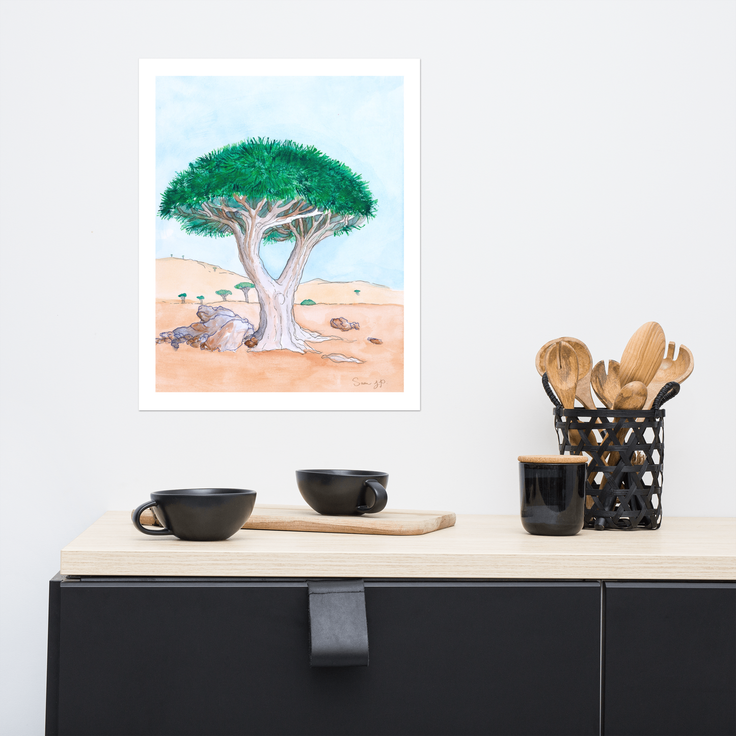 "Dragon Blood Tree", Print of Original Watercolor