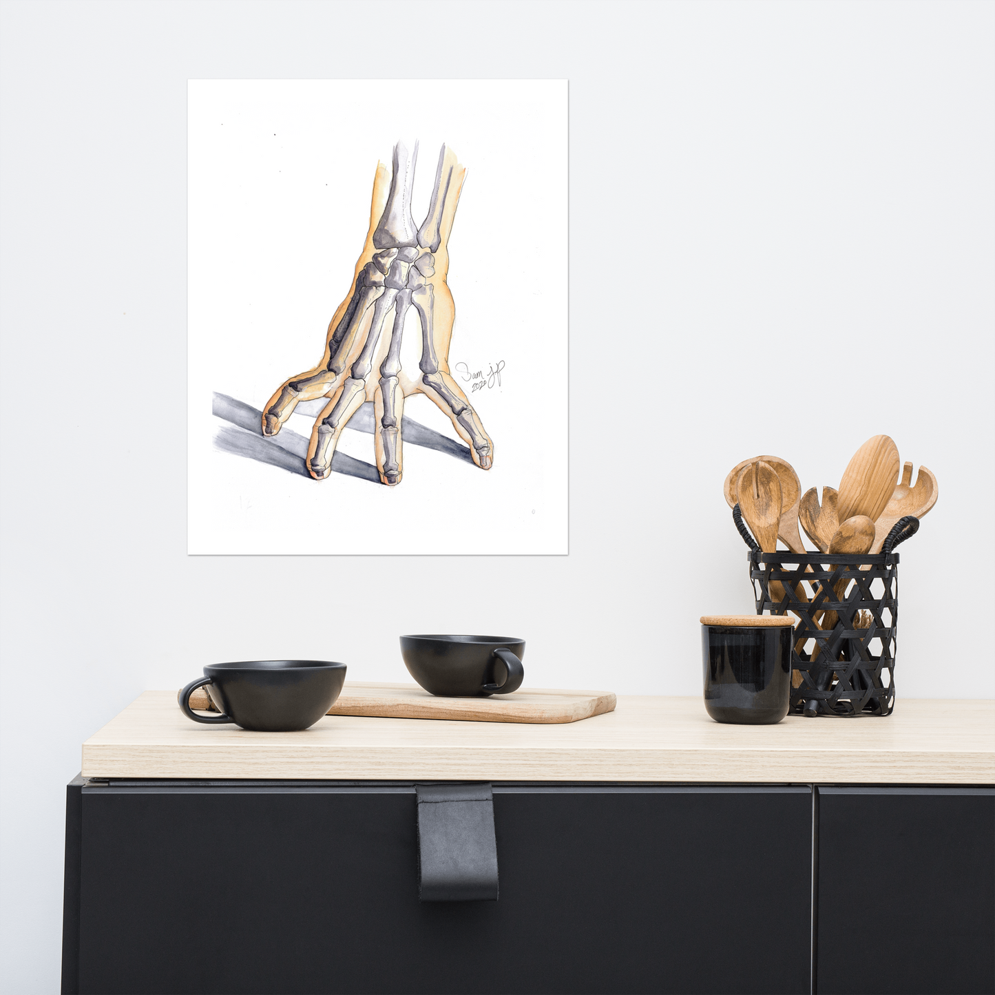 "Hand Study", Print of Original Watercolor
