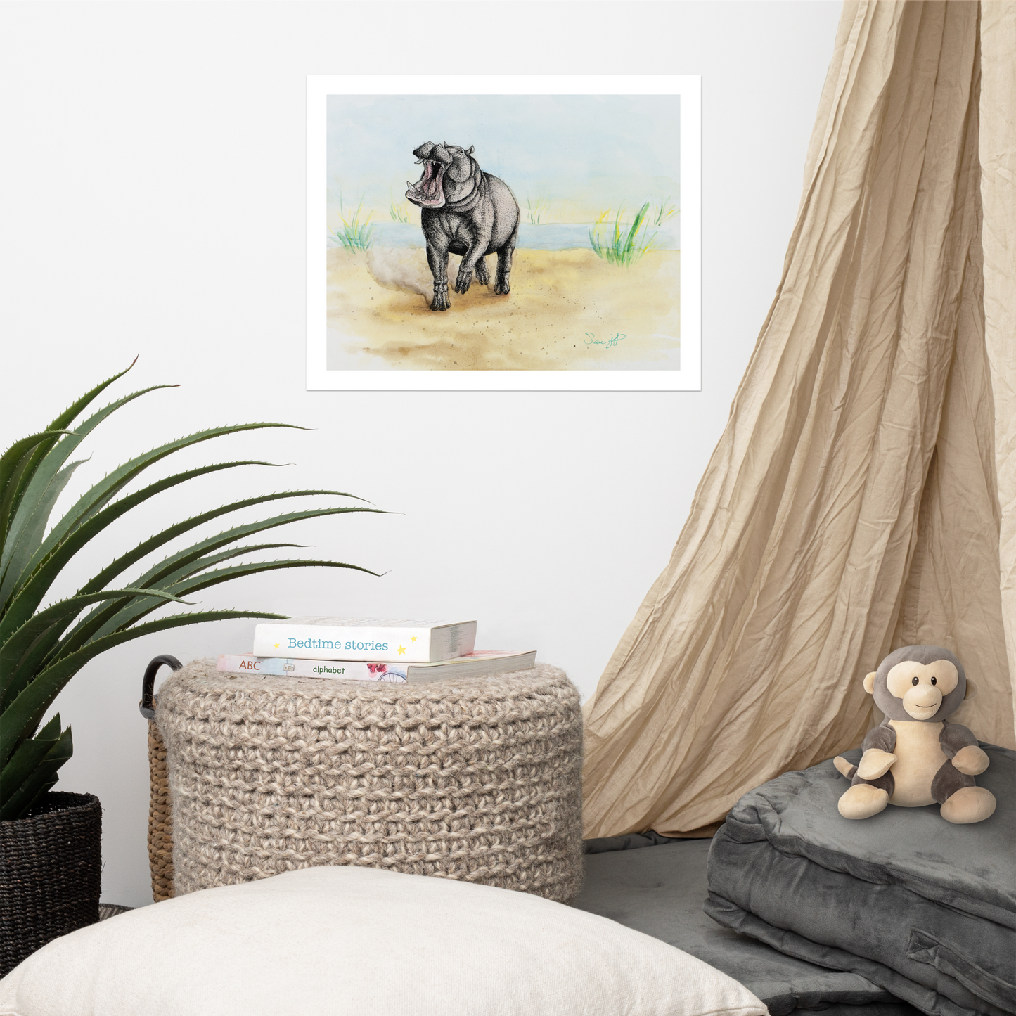"Charge", Print of Original Watercolor