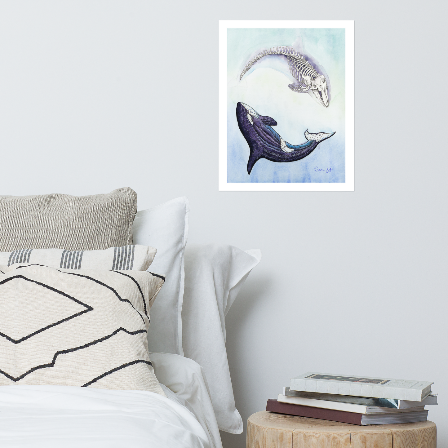 "Orca Study", Print of Original Watercolor