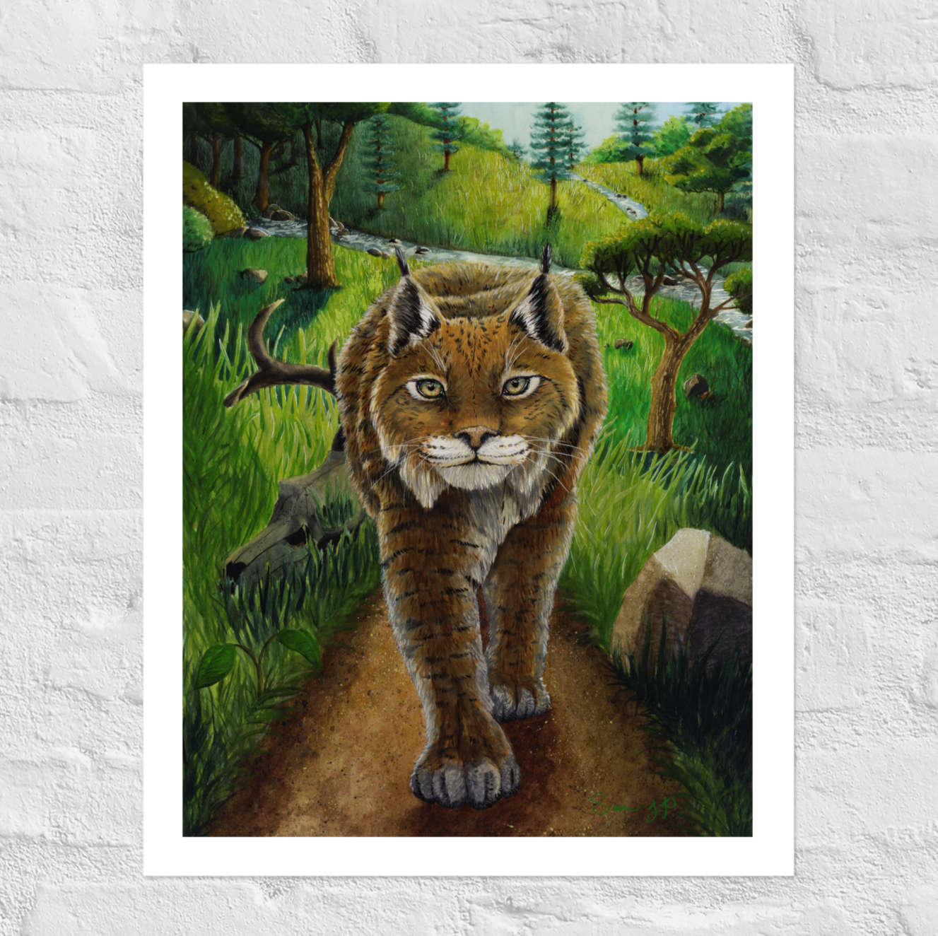 "Catamounts Boscage", Print of Original Watercolor