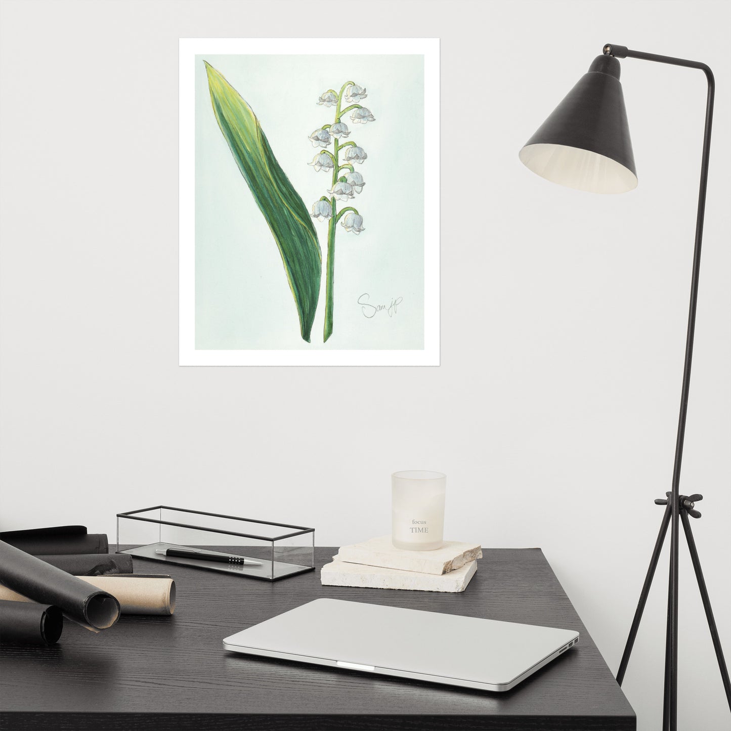 "Lily-of-the-Valley Study" Print of Original Watercolor