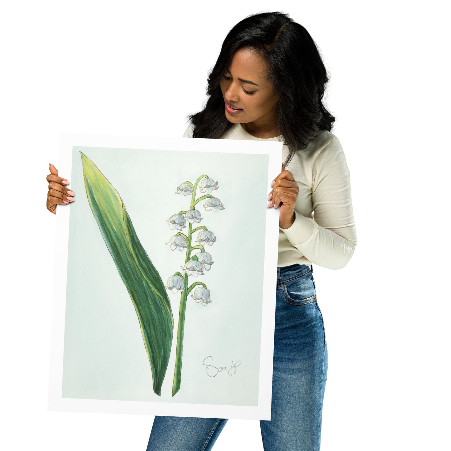 "Lily-of-the-Valley Study" Print of Original Watercolor