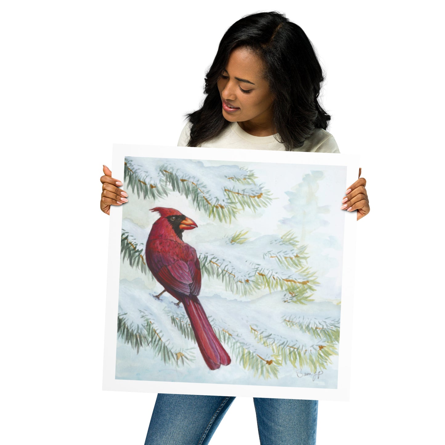 "Vermilion Winter" Print of Original Watercolor
