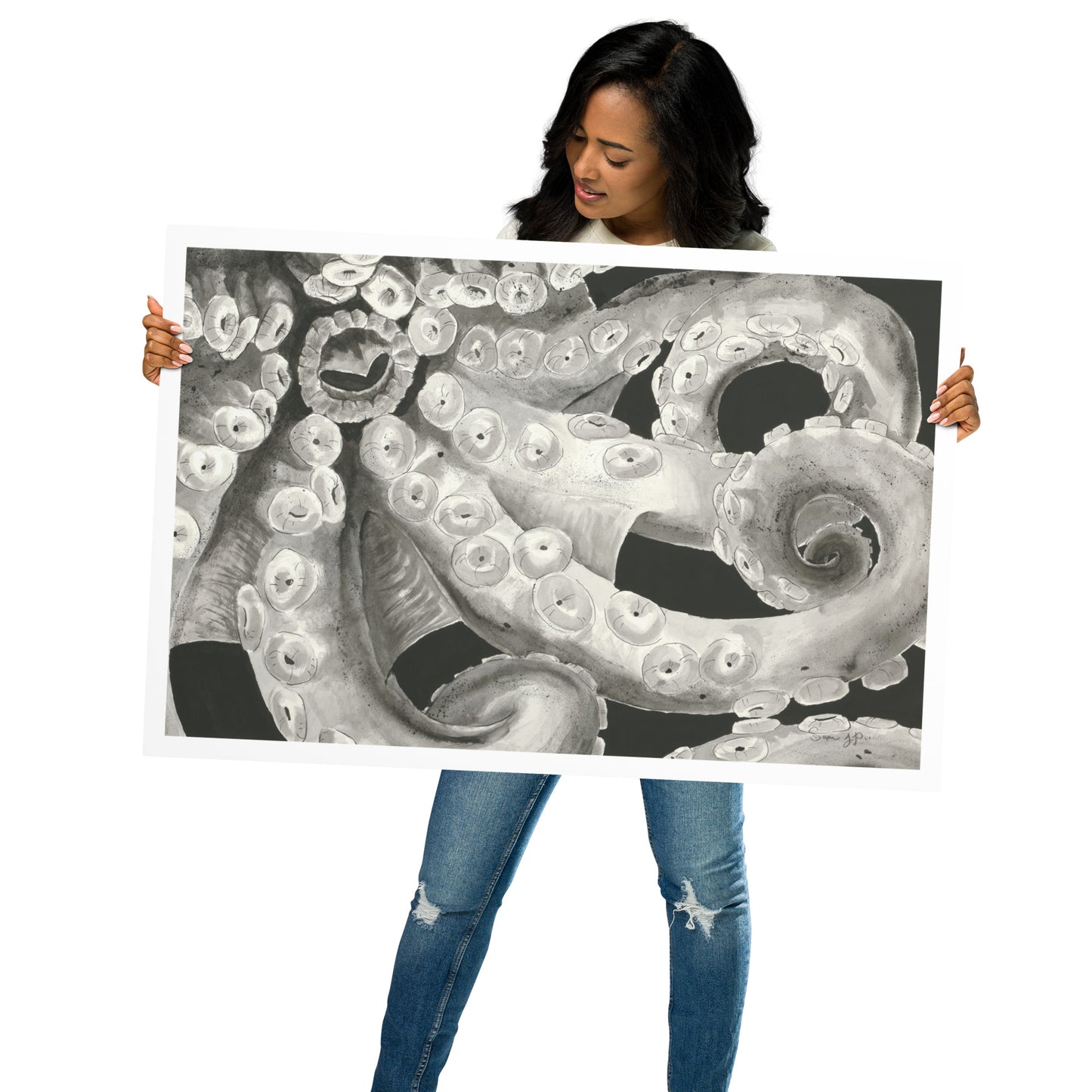 "Submerge", Print of Original Ink Illustration