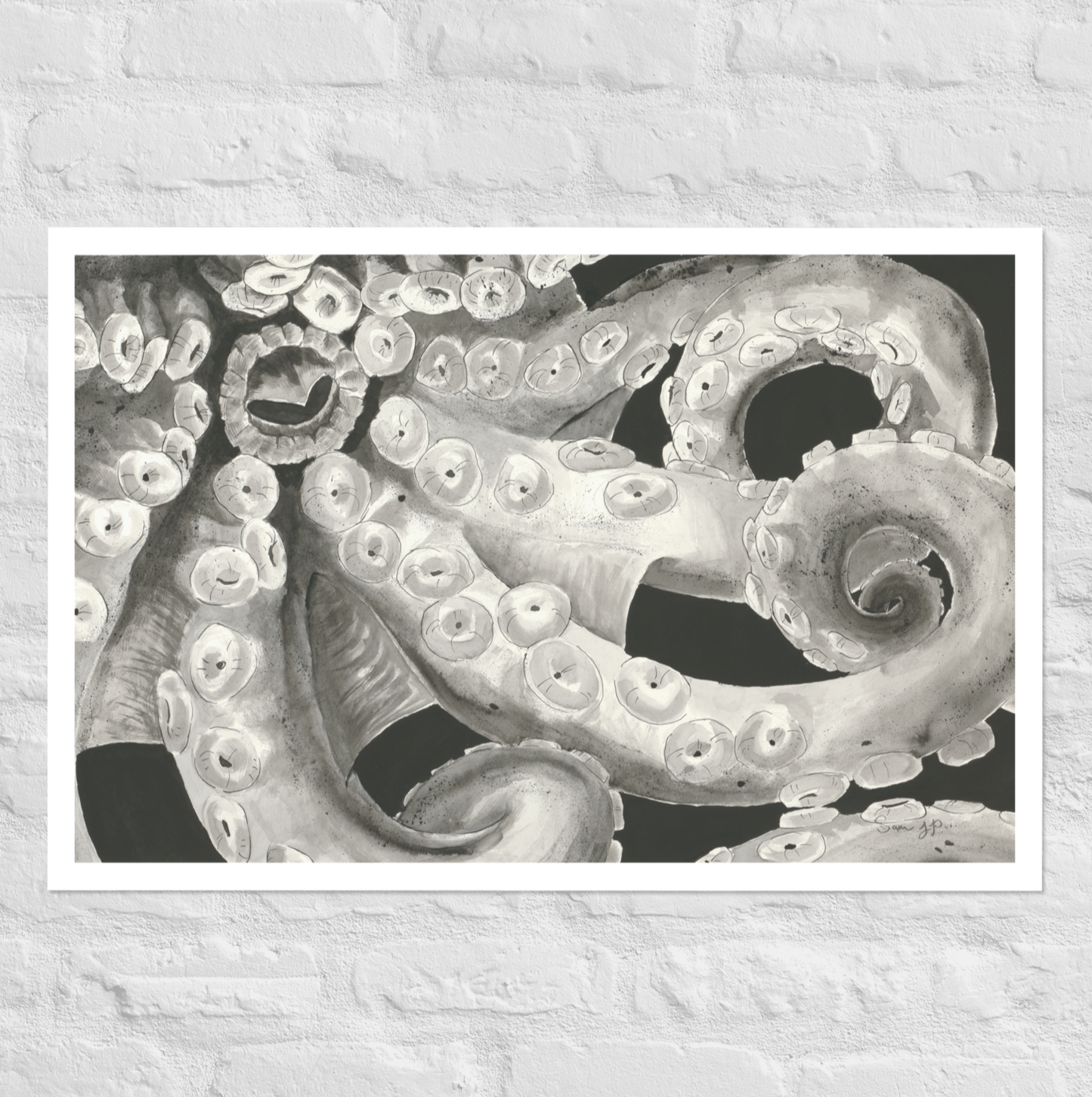 "Submerge", Print of Original Ink Illustration