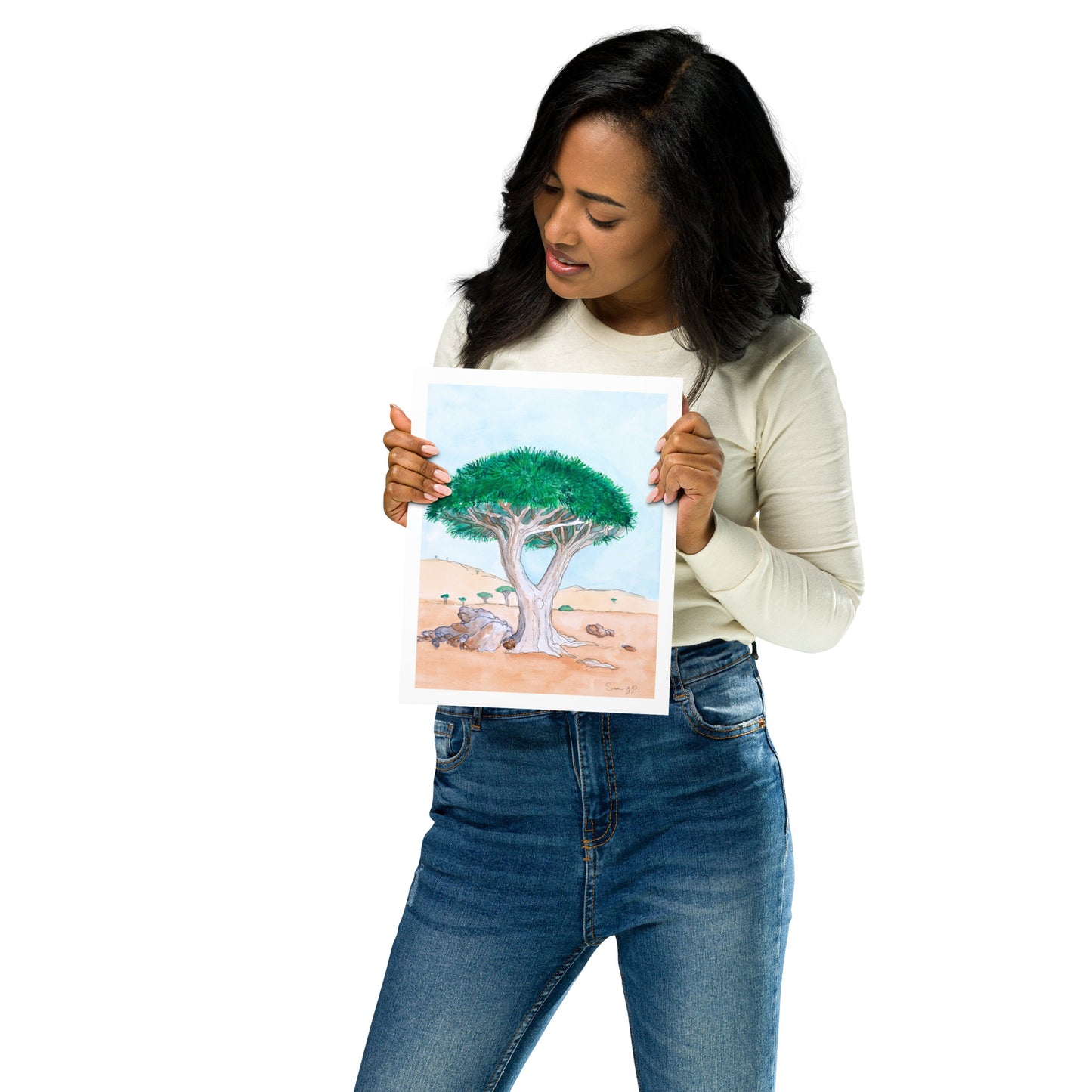 "Dragon Blood Tree", Print of Original Watercolor