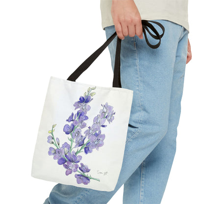 "Larkspur Study" Tote Bag
