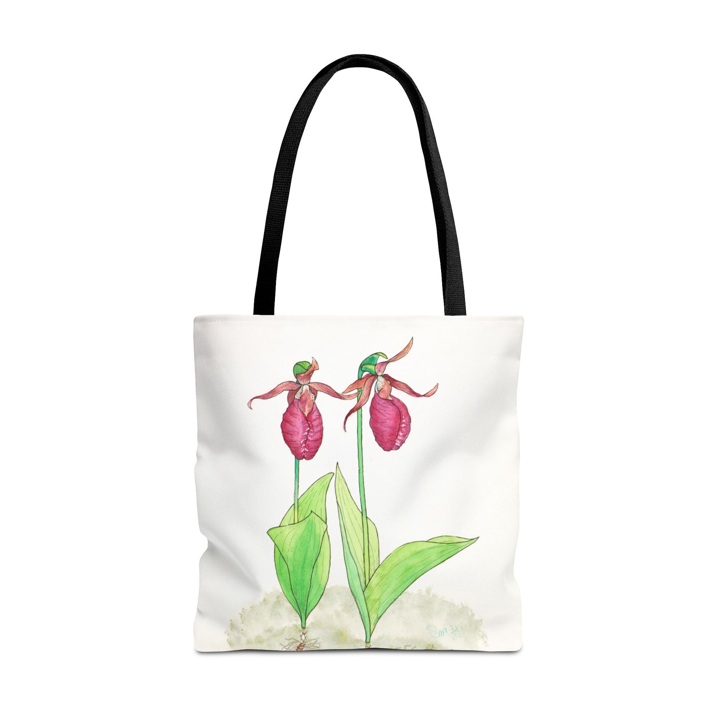 "Pink Lady Slipper Study" Tote Bag