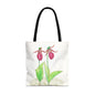 "Pink Lady Slipper Study" Tote Bag