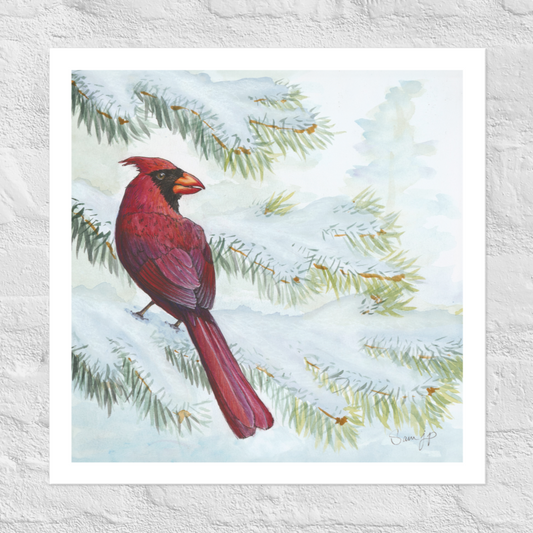 "Vermilion Winter" Print of Original Watercolor