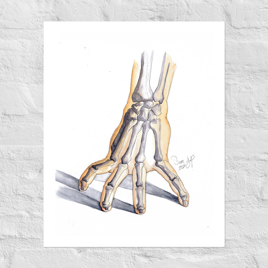 "Hand Study", Print of Original Watercolor