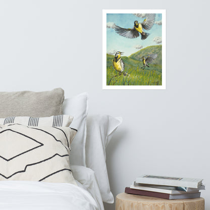 "Prairie Triad" Print of Original Watercolor and Ink