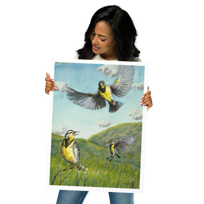 "Prairie Triad" Print of Original Watercolor and Ink
